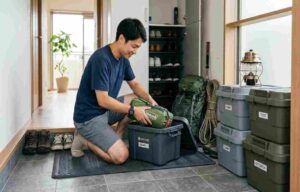 キャンプ用品をマンションに収納する極意！ベランダと玄関の汚れ対策